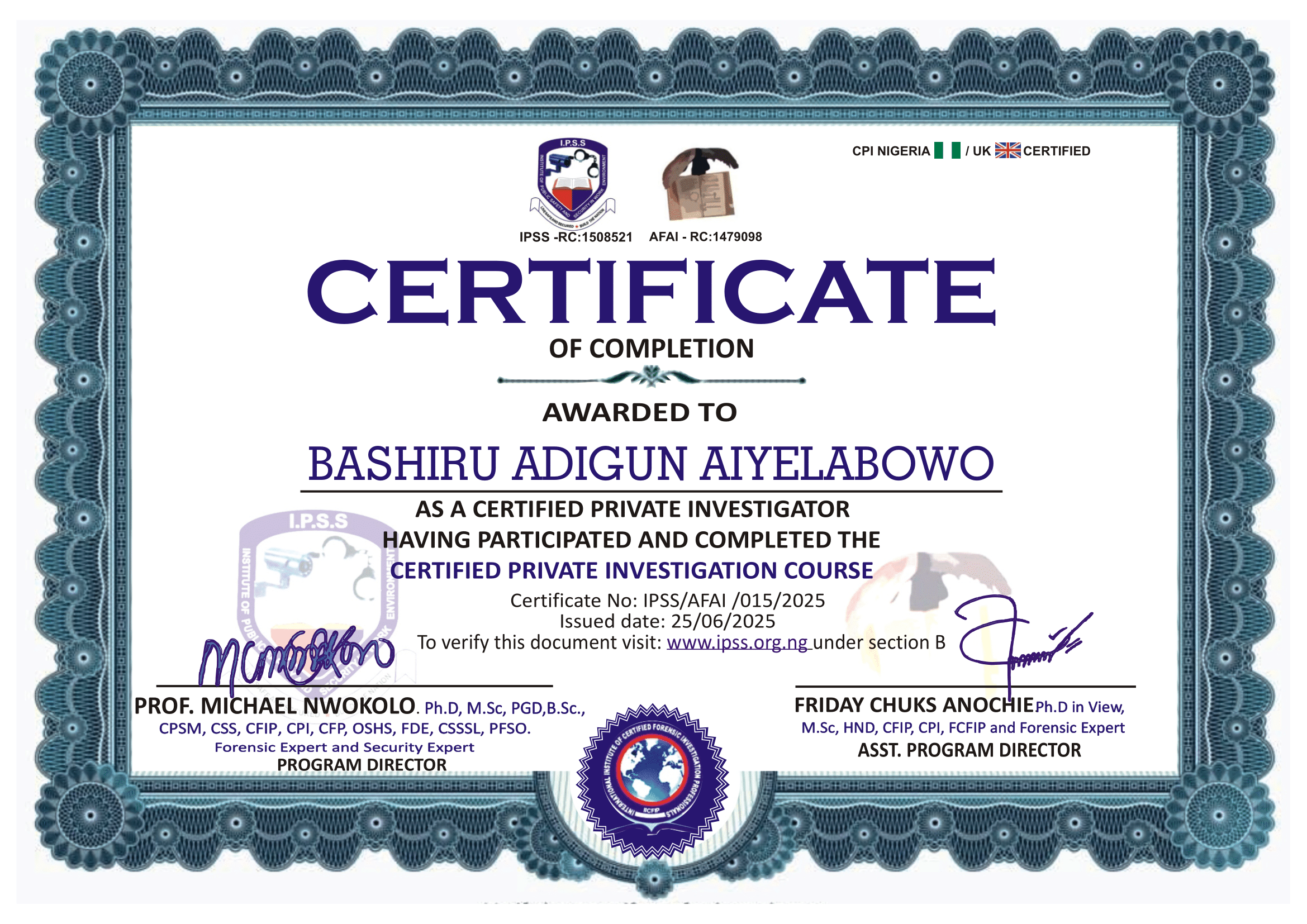 Certificate 15